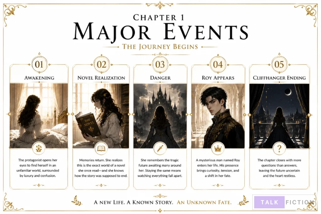 Sequence of events in Chapter 1 of The Confinement Ending I Loved