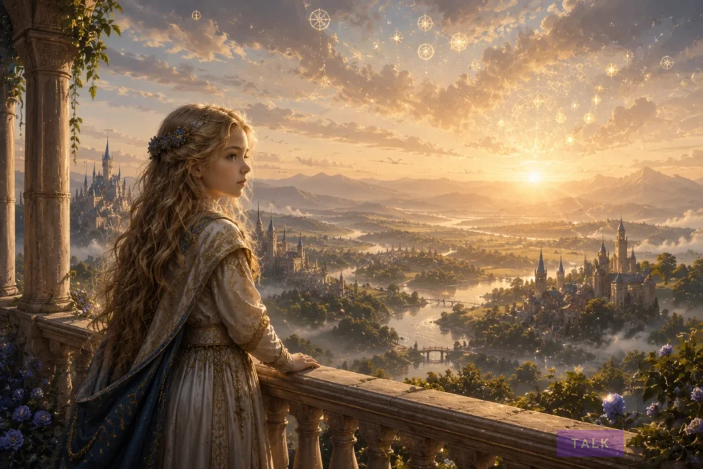 Fantasy illustration representing the ending of The Oracle of the Villainous Baby
