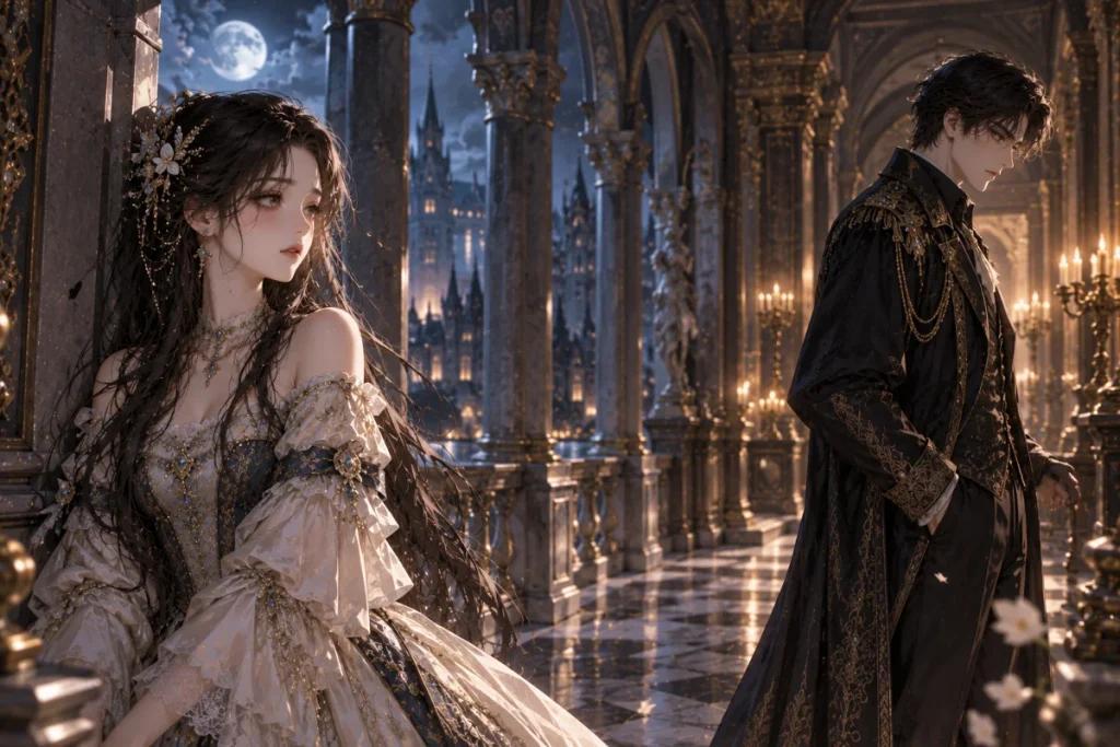 Fantasy illustration representing the tragic romance between Kitt and Edwin