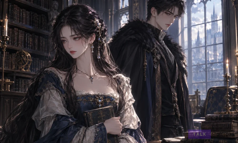 Cat in the Chrysalis spoilers guide featuring a fantasy romance library scene