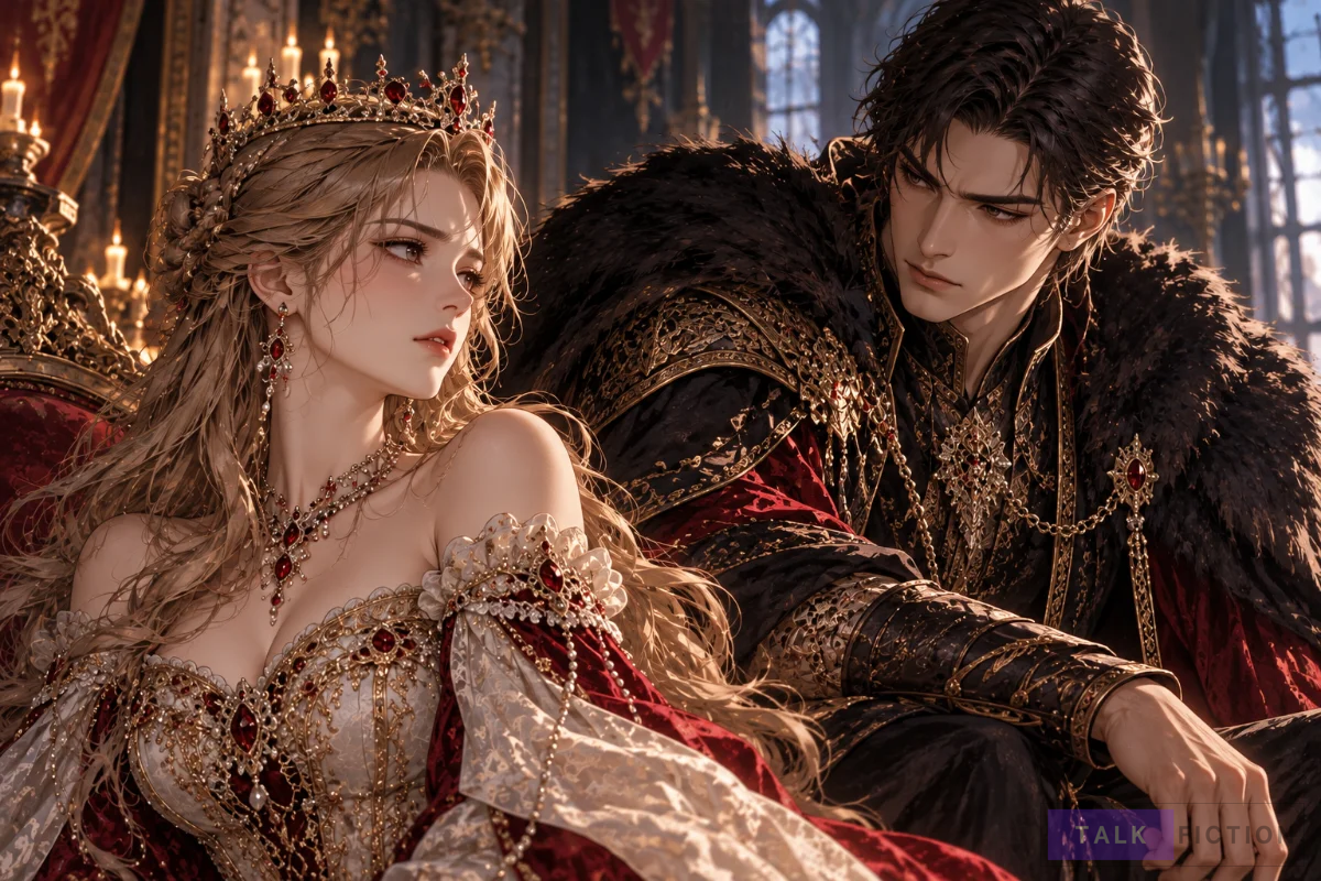 Original fantasy portraits representing the princess and returning king