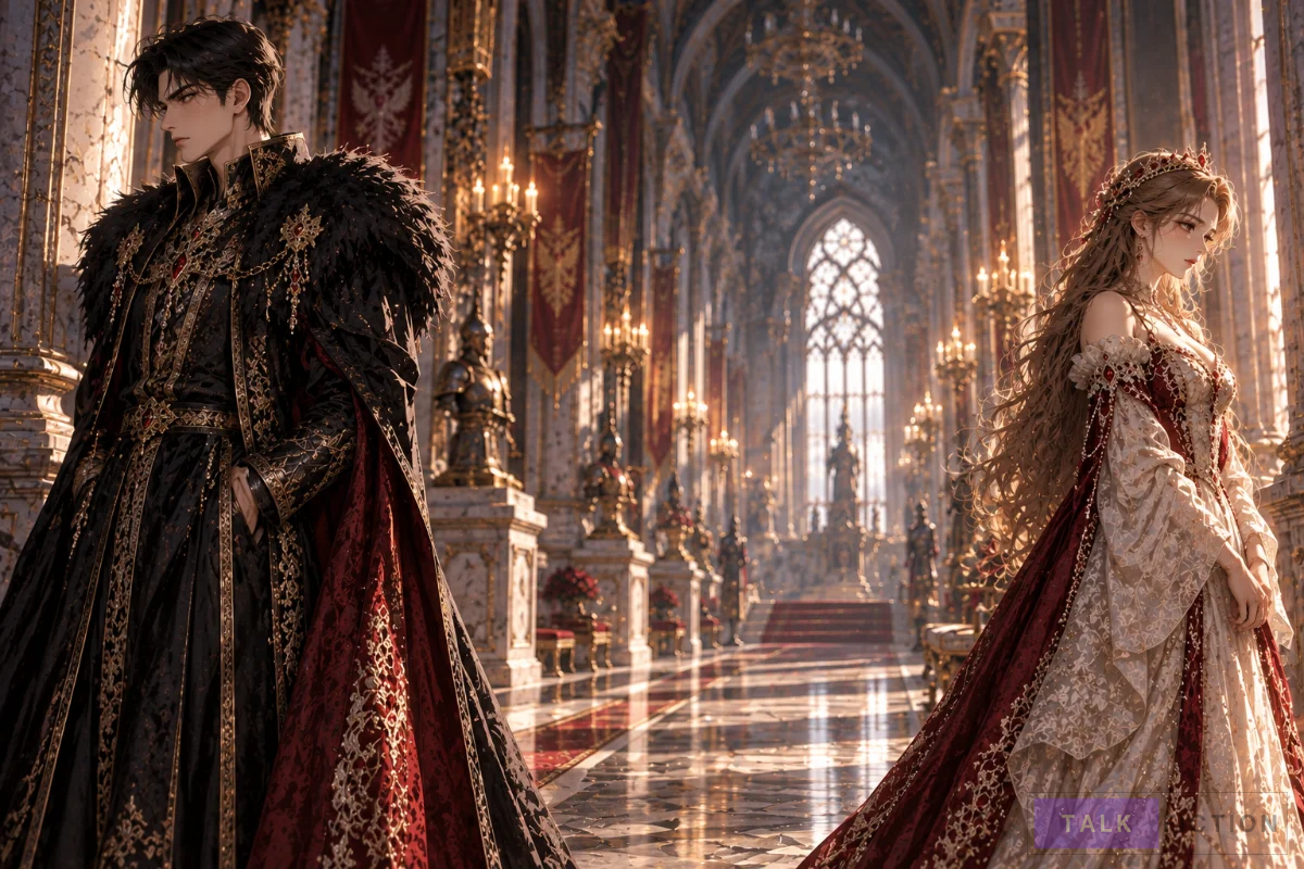 Fantasy illustration representing the unresolved conflict between the king and princess