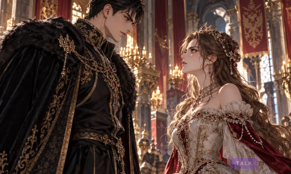 You Were My Slave spoilers featured illustration of a king and princess
