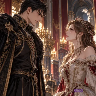 You Were My Slave spoilers featured illustration of a king and princess
