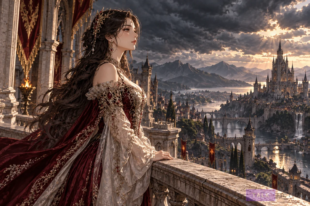 Fantasy illustration representing the royal revenge plot in You Were My Slave