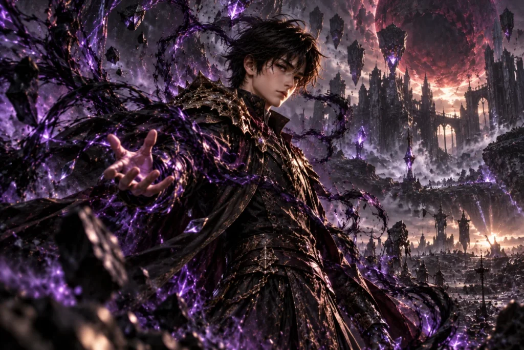 Helmut surrounded by the power of the Seed of Darkness