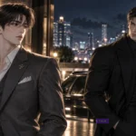 Original illustration representing the Kiss Me If You Can novel's celebrity and bodyguard romance.