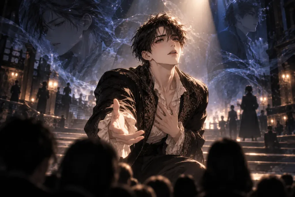 Hyeonsu Kim performing an emotional acting scene