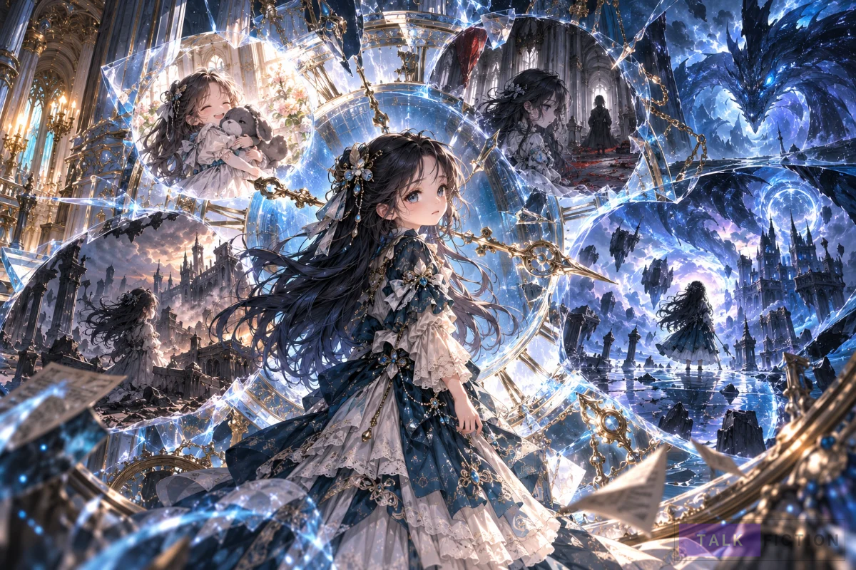 Calypso Aquasiadel surrounded by memories of her repeated lives
