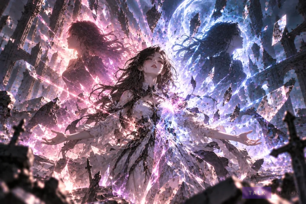 Magical energy splitting Nari into two bodies