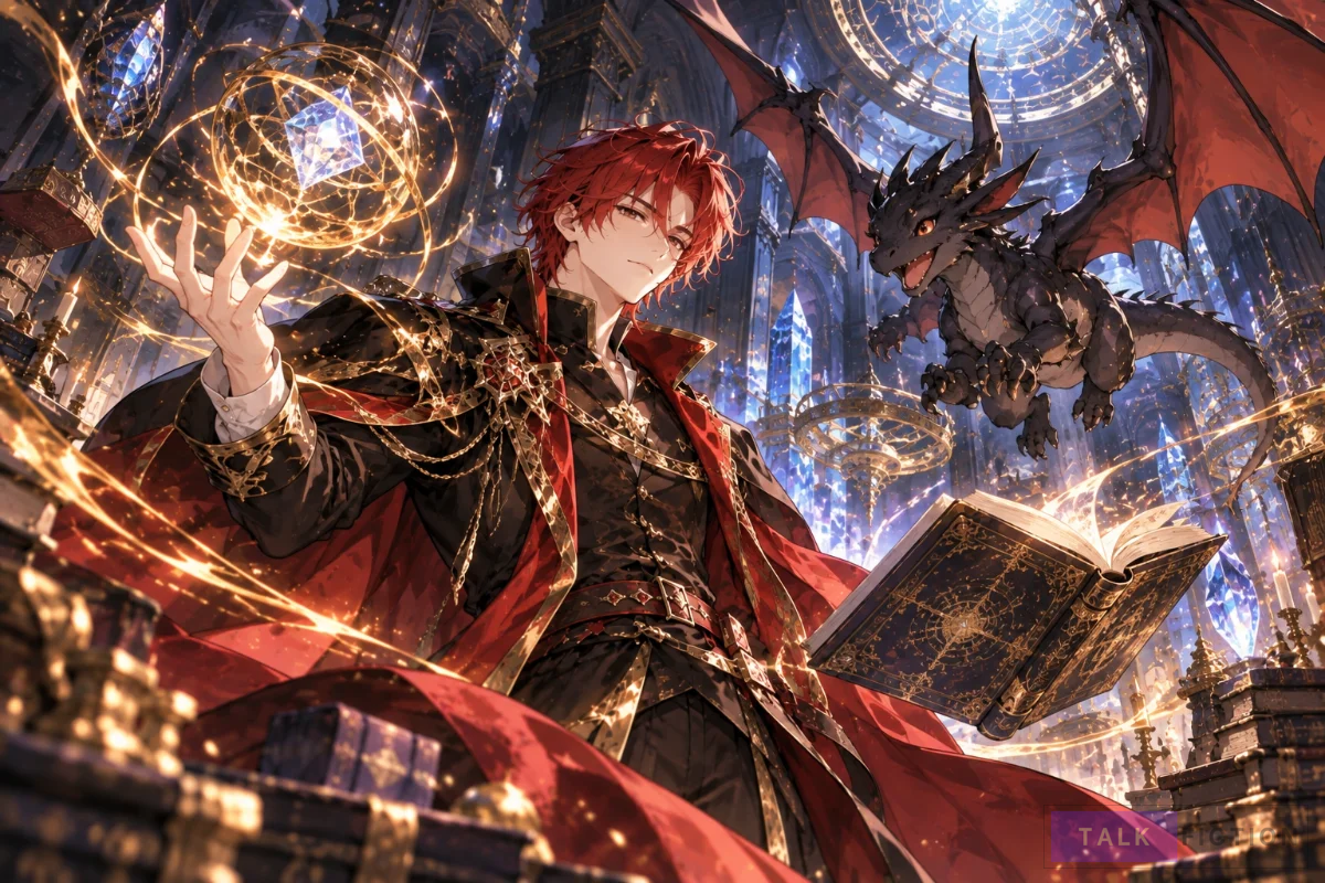 Cale Henituse and Raon Miru surrounded by ancient magical powers
