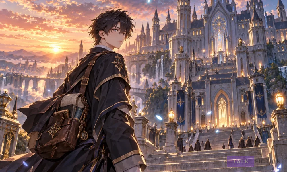 Ed Rothstaylor outside the magical academy in The Extra Academy Survival Guide