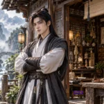 Tang Mujin outside the Tang Family Clinic in The Tang Clan Chronicles