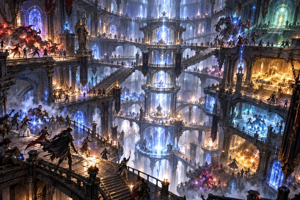 The massive Tower of Trials contains dangerous floors and challenges