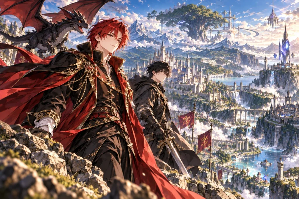 Characters from the Trash of the Count’s Family manhwa adaptation in a fantasy world