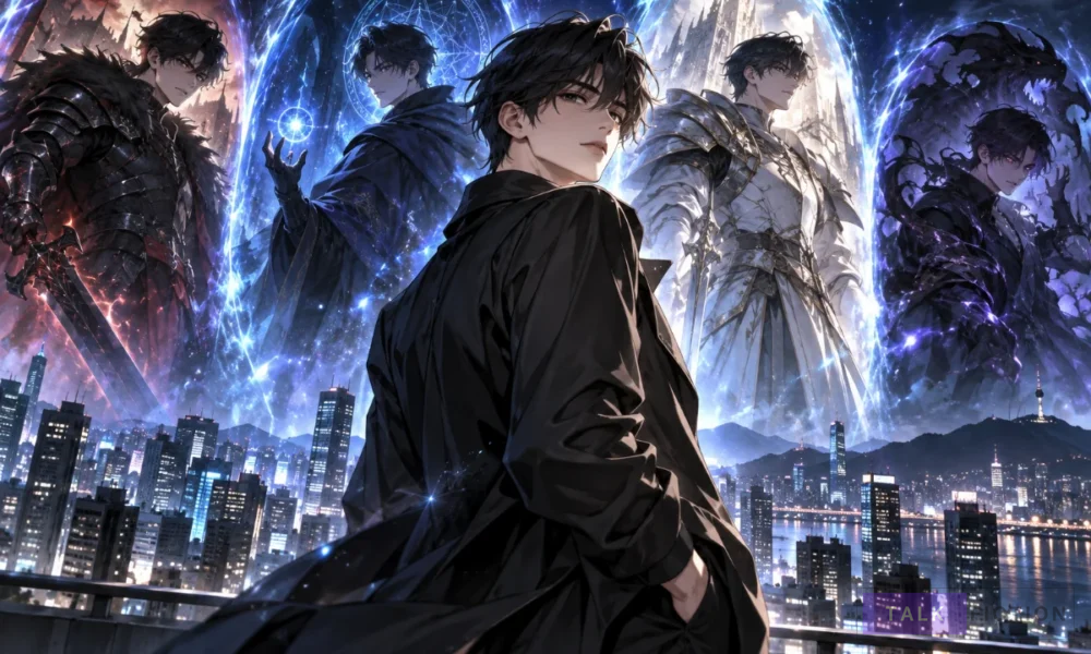 Han Sunghyun surrounded by his alter egos in All My Alter Egos Are Tycoons