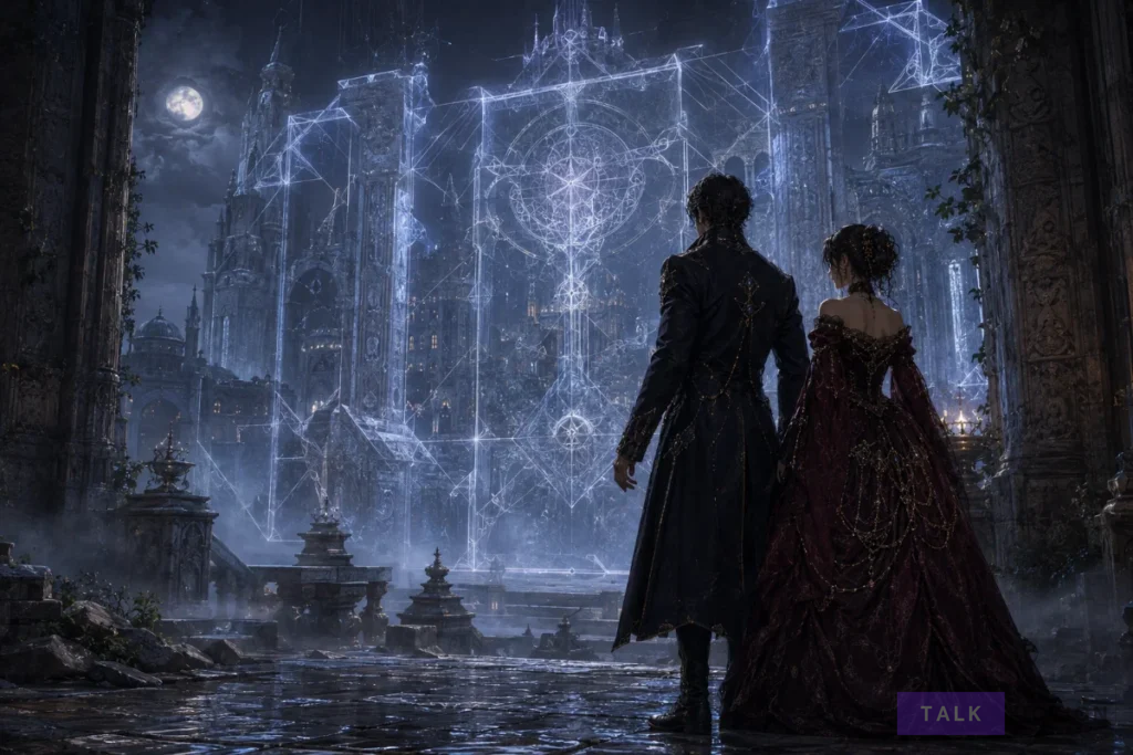 Raven and Estrella facing the mysterious Guardian's Barrier