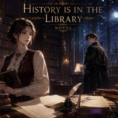 Vivian and Ray inside the Imperial Library in History Is in the Library novel