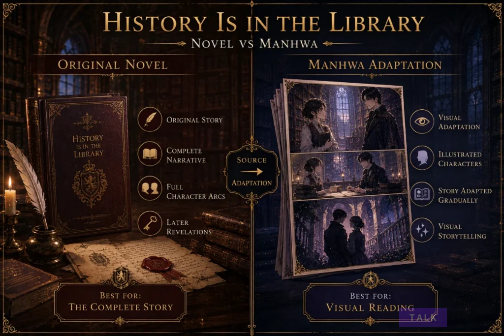 History Is in the Library novel and manhwa adaptation comparison