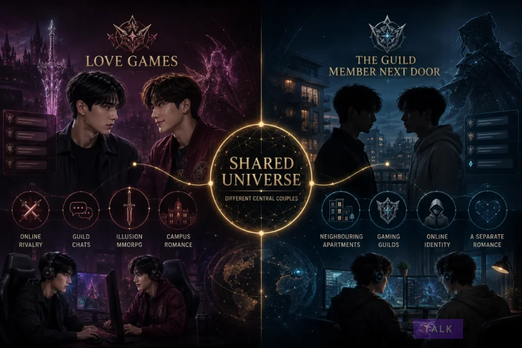 Love Games and The Guild Member Next Door explained as novels within HoneyTrap’s shared gaming universe.