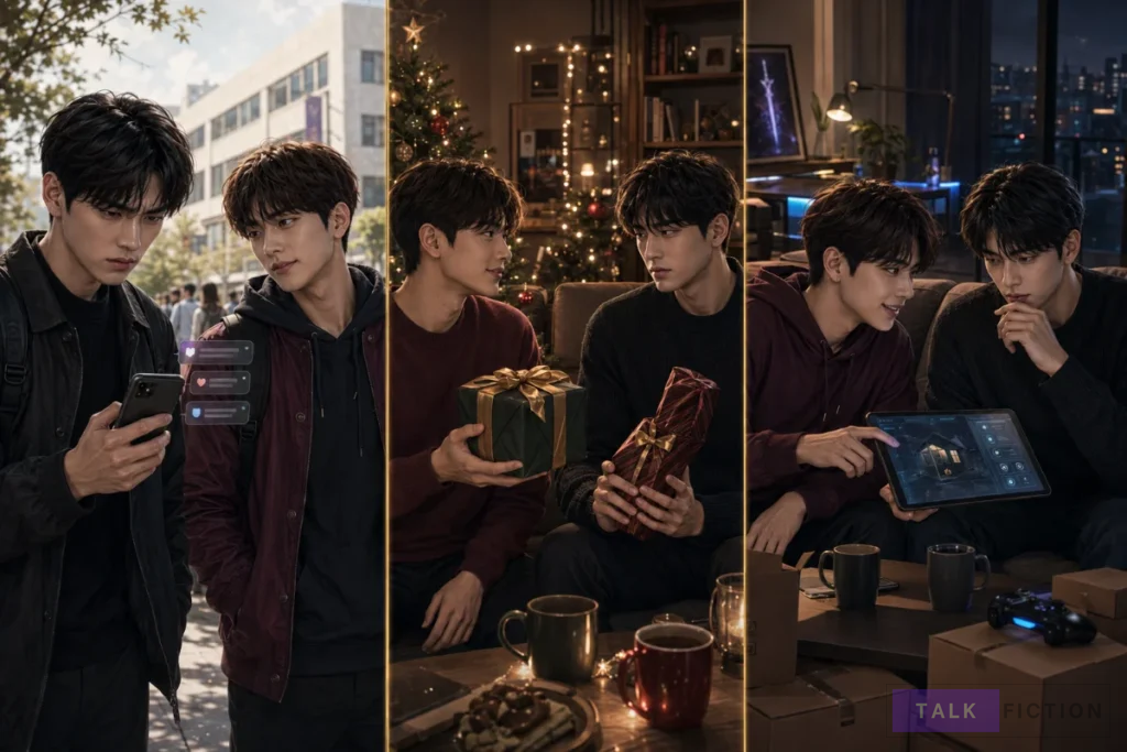 Love Games side stories featuring university jealousy, Christmas gifts and a couples’ housing event.