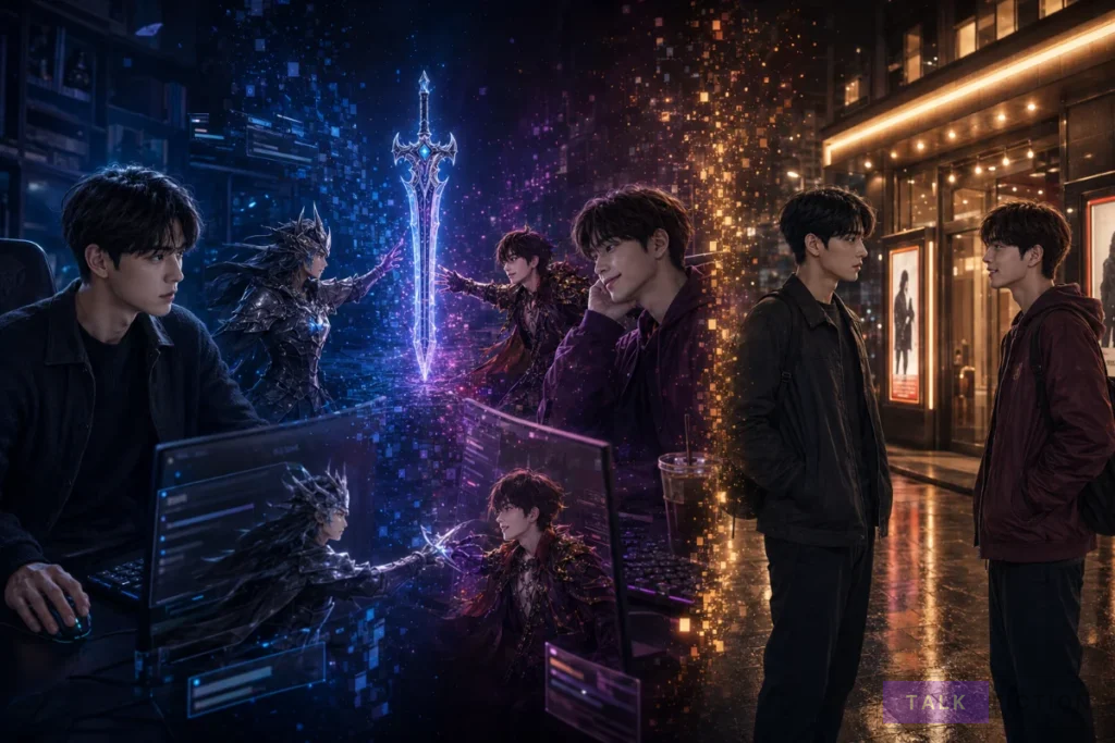 Love Games relationship progression from an online MMORPG rivalry to Noeul and Kyungsoo meeting in real life.