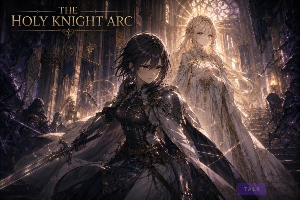 Ruzée protecting Saint Erine during the Holy Knight storyline