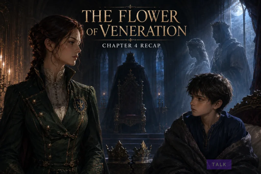 The Flower of Veneration Chapter 4 timeline showing Ethan’s identity, grief and alliance with Cecylia