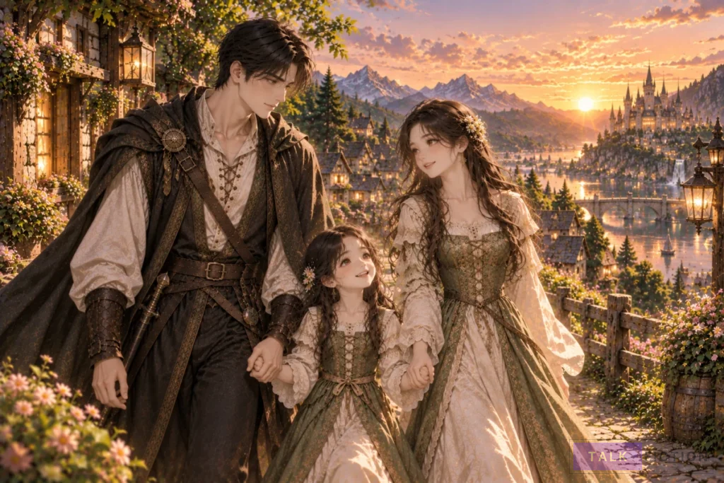 Juhwan, Lizzy, and Dorothy enjoying their family life in another world