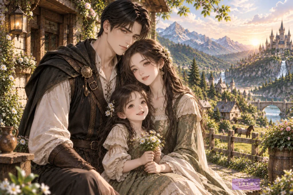 Juhwan, Lizzy, and Dorothy forming a family in another world