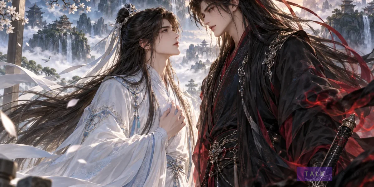 Love the Villain novel guide featuring Liu Mufeng and Jiang Xu in a xianxia fantasy setting