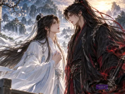Love the Villain novel guide featuring Liu Mufeng and Jiang Xu in a xianxia fantasy setting