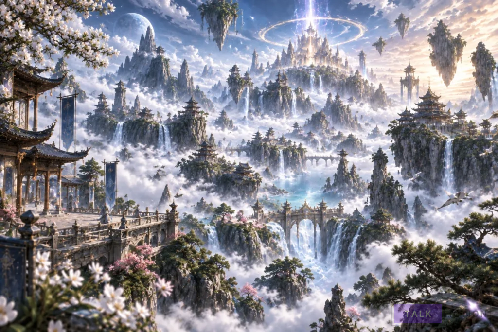 Xianxia cultivation world with mountains, temples and spiritual energy from Love the Villain